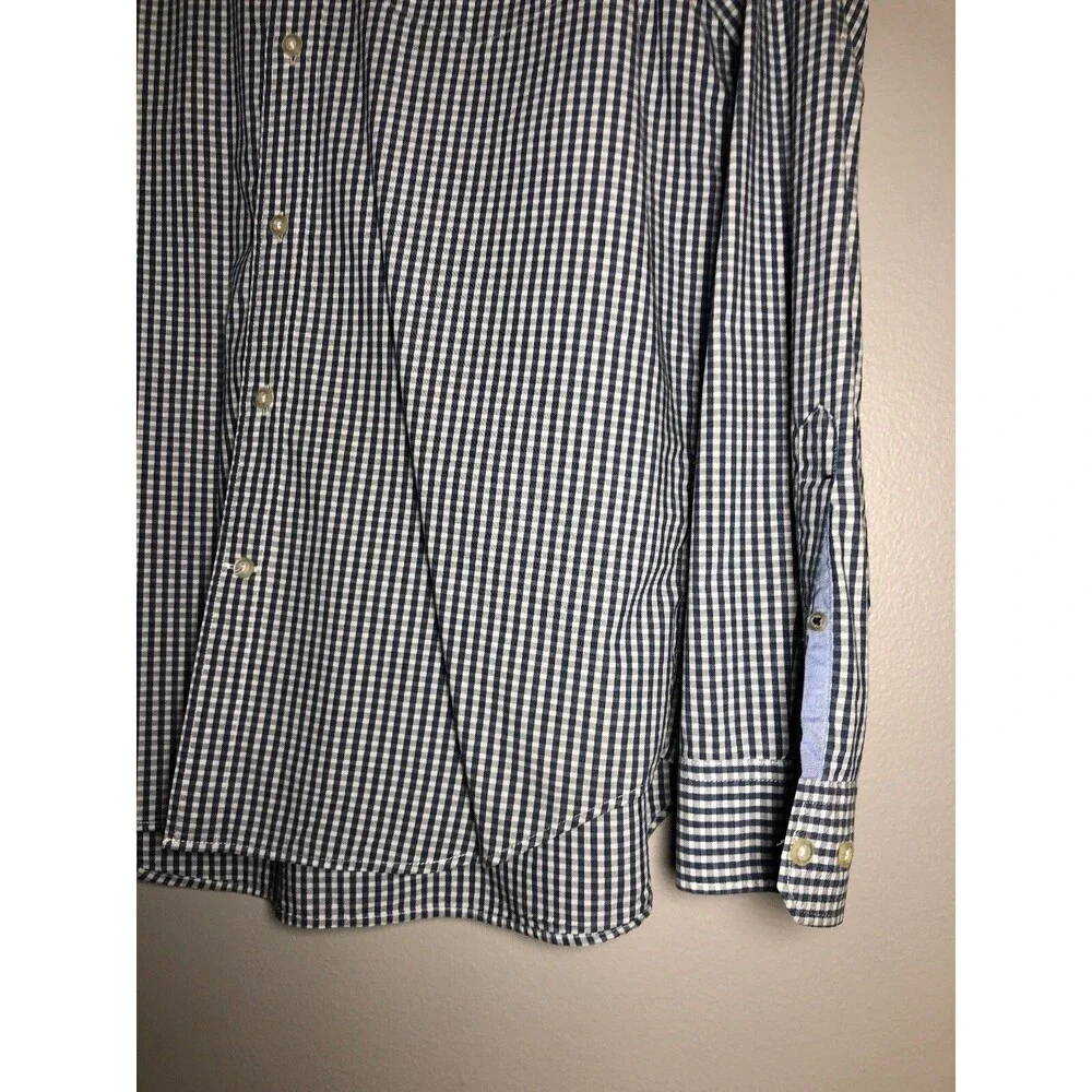Banana Republic Custom 078 Wash Shirt Camden Fit Large L Blue  Plaid